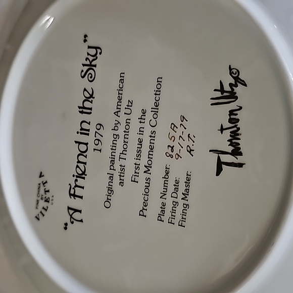 Thornton Ulz "A Friend In The Sky" Precious Moments Collection Plate - Picture 8 of 12